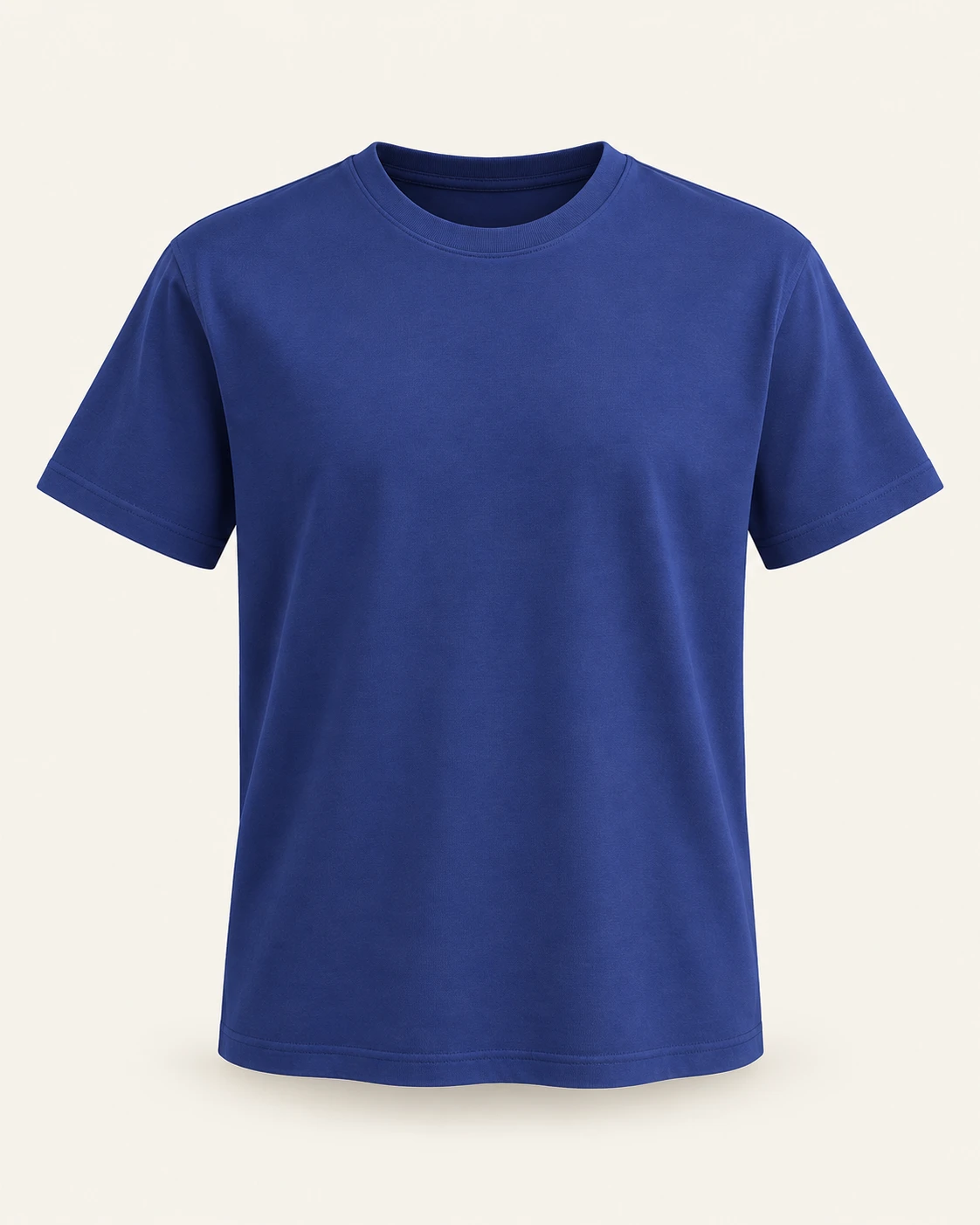 Playera lisa azul rey, vista frontal